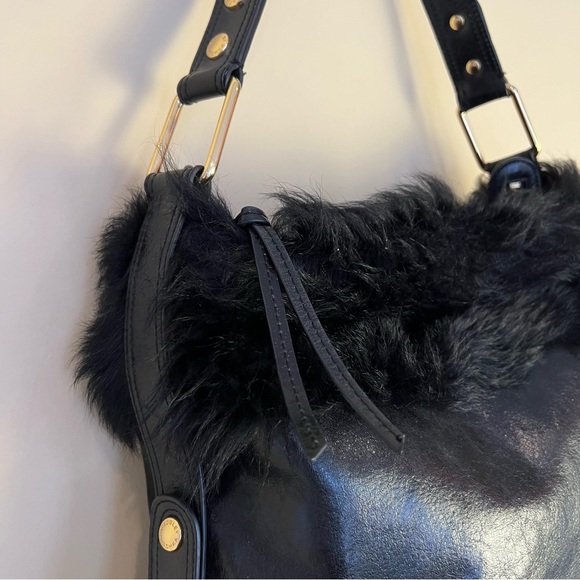 Badgley Mischka Furry Black Y2K Shoulder Bag - Picture 10 of 10